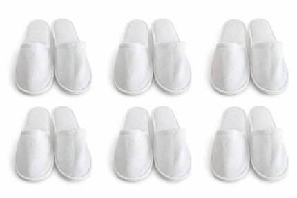 6 Pairs Luxurious Disposable Spa Slippers – Soft, Non-Slip for Weddings