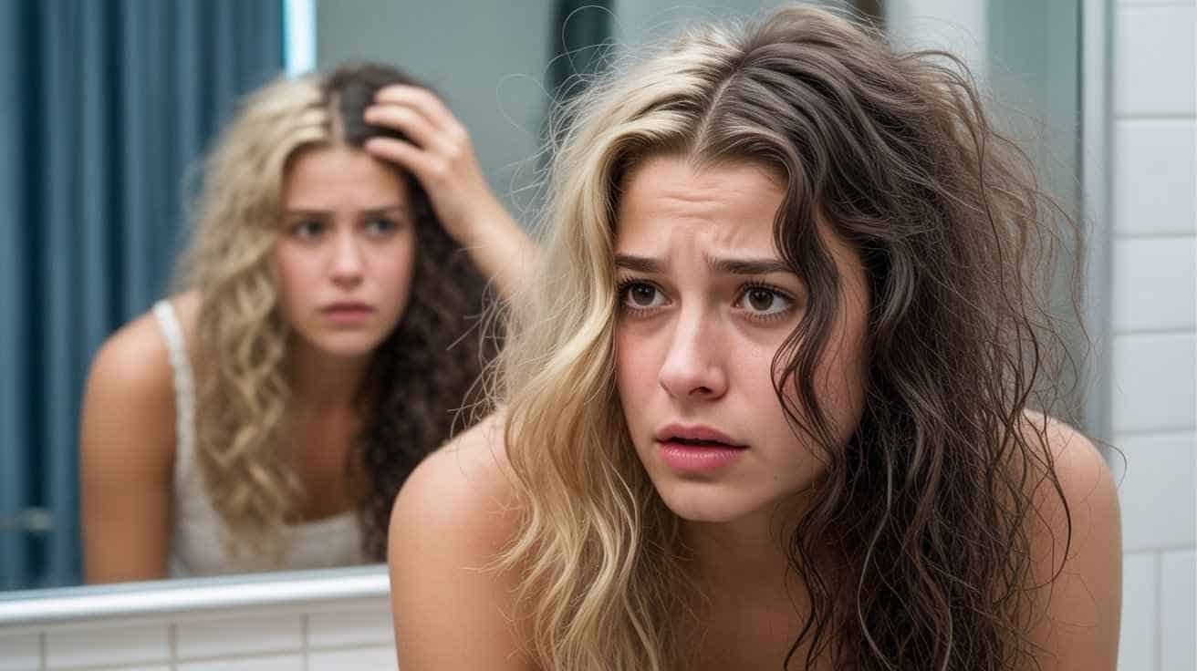 What causes frizzy hair woman with frizzy hair