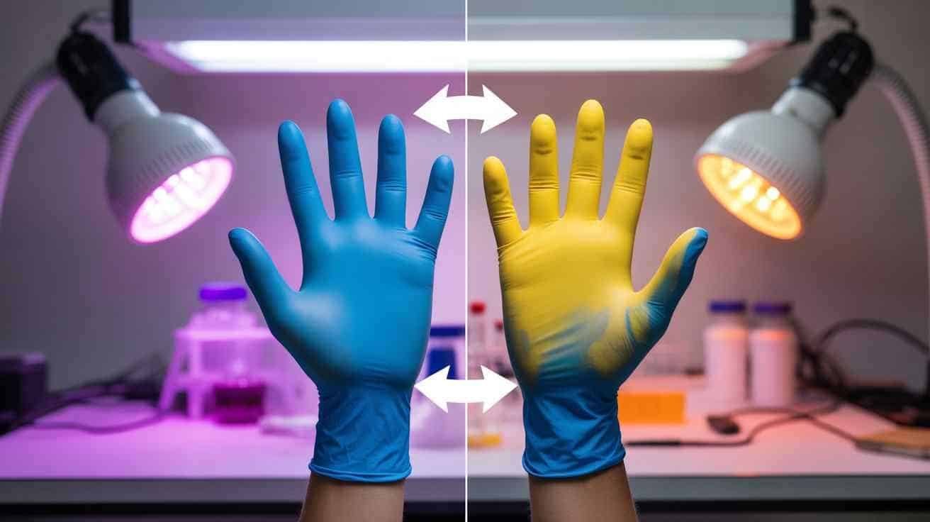 Blue Nitrile Gloves Turn Yellow